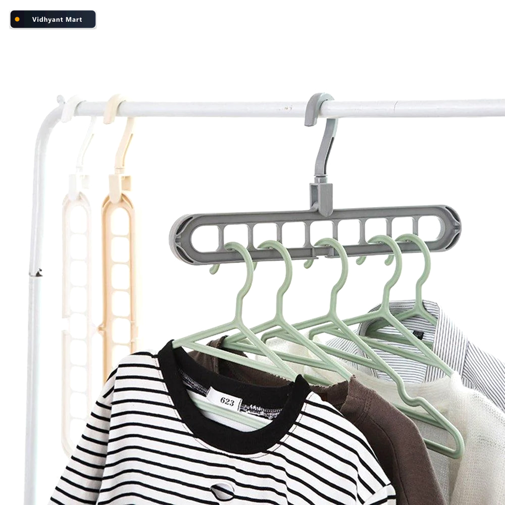 Vidhyant Mart Space Saving Hanger 9 Hole Wardrobe Organizer Orga 2