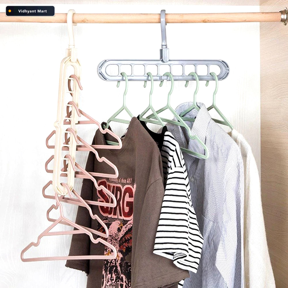 Vidhyant Mart Space Saving Hanger 9 Hole Wardrobe Organizer Orga 3