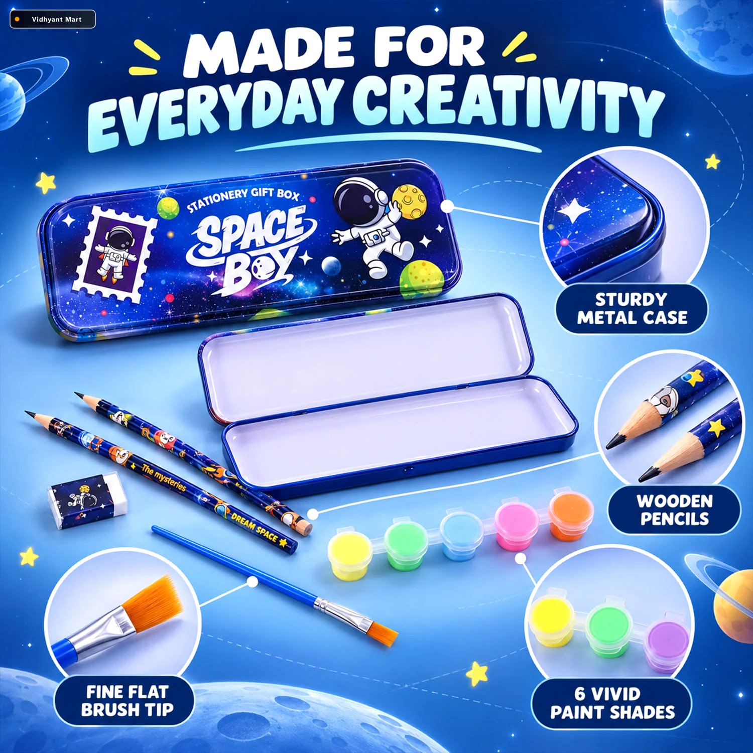 Vidhyant Mart Space Theme Kids Stationery Set Creative Art Learn 3