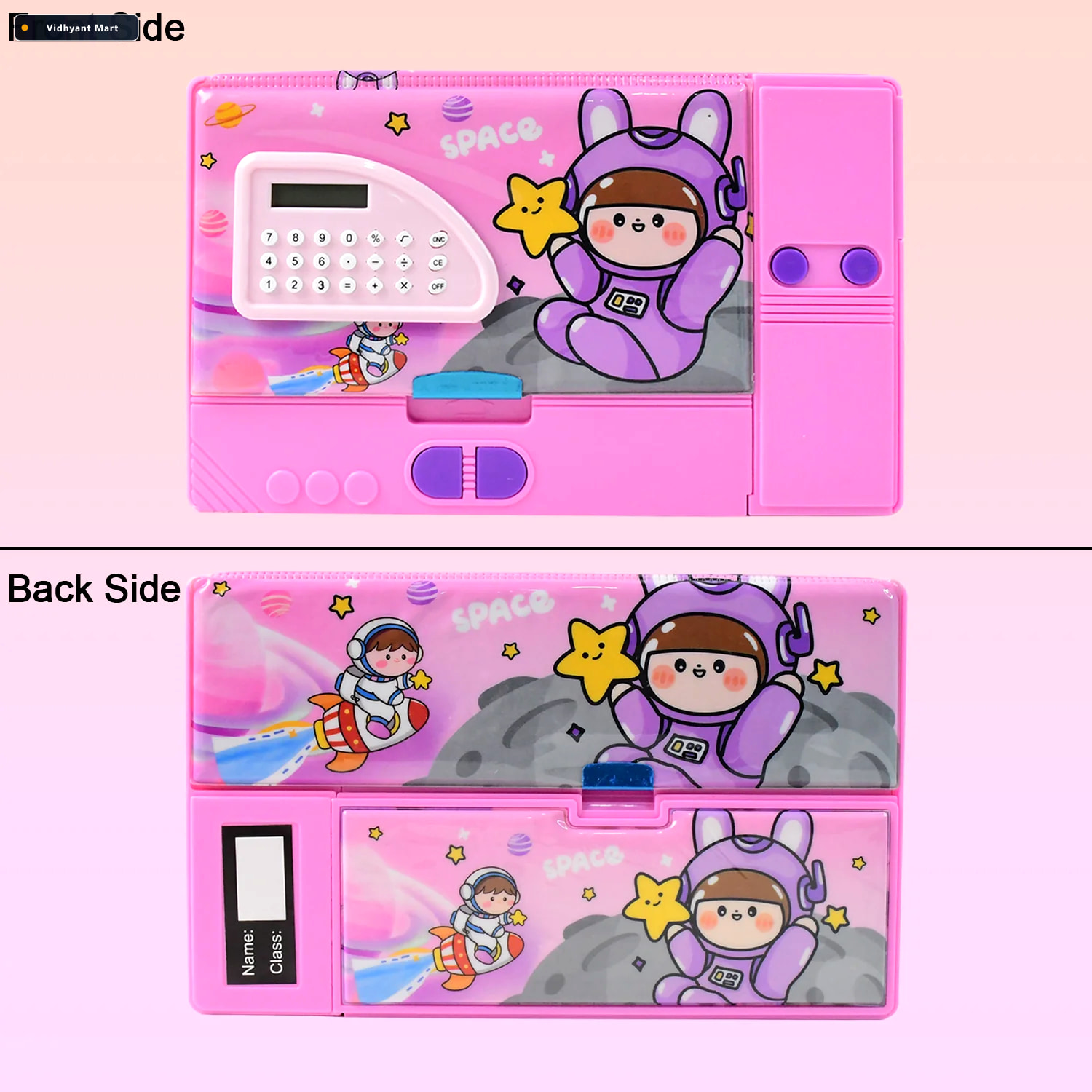Vidhyant Mart Space Theme Pencil Box With Built In Calculator Du 2