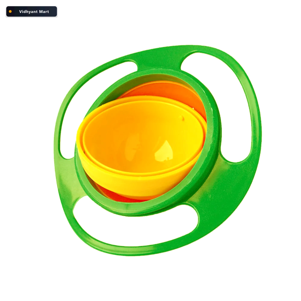 Vidhyant Mart Spill Proof Gyro Bowl 360 Rotating Toddler Feeding 2