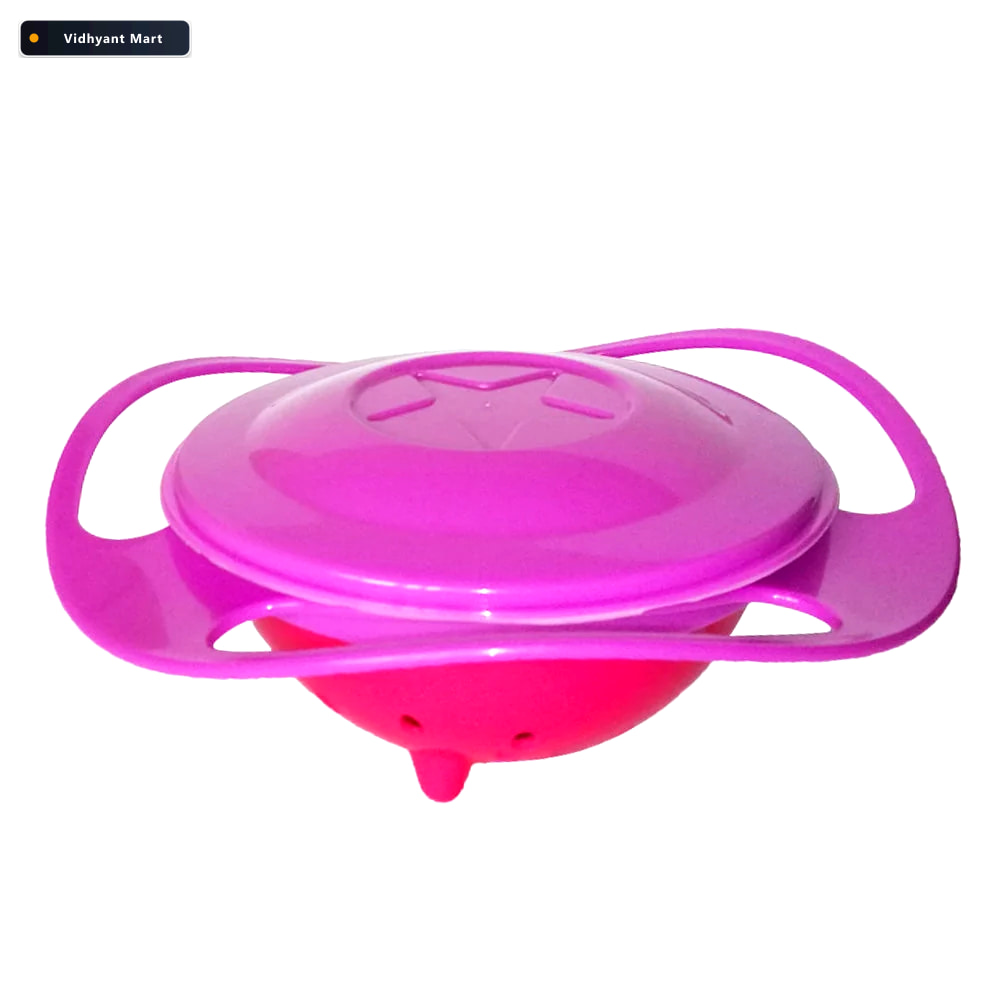 Vidhyant Mart Spill Proof Gyro Bowl 360 Rotating Toddler Feeding 4