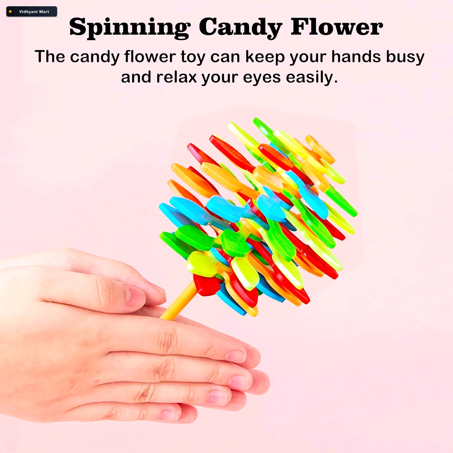 Vidhyant Mart Spin Flower Candy Toy Stress Relief Educational Fu 2