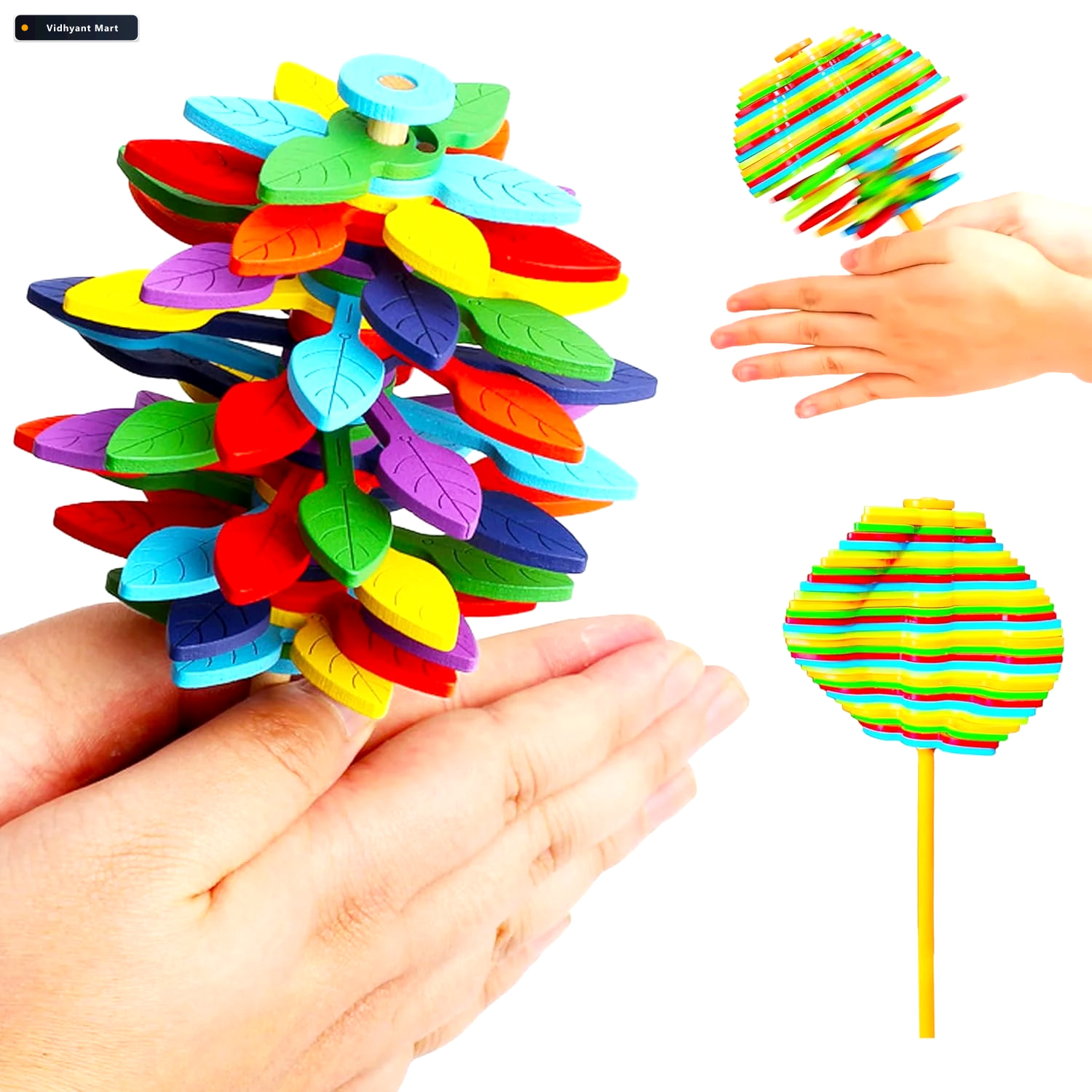 Vidhyant Mart Spin Flower Candy Toy Stress Relief Educational Fu 3