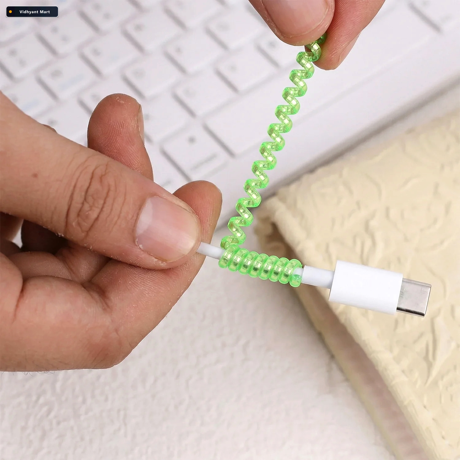 Vidhyant Mart Spiral Cable Protector Sleeve Durable Flexible Cor 4