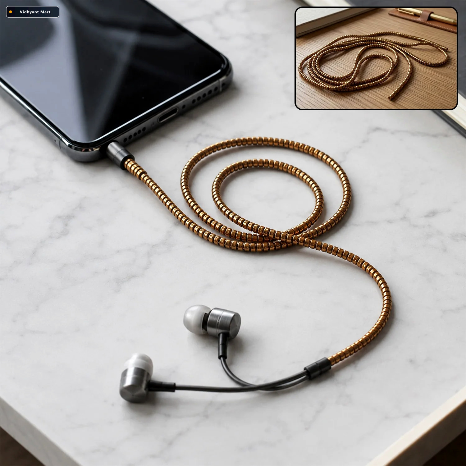 Vidhyant Mart Spiral Cable Protector Sleeve For Earphone Cable F 1