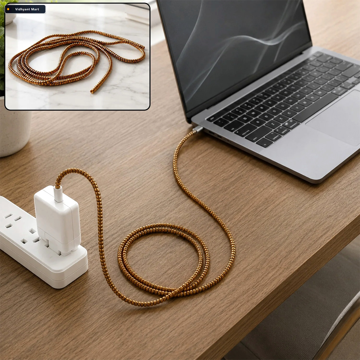 Vidhyant Mart Spiral Cable Protector Sleeve For Laptop Charger C 1
