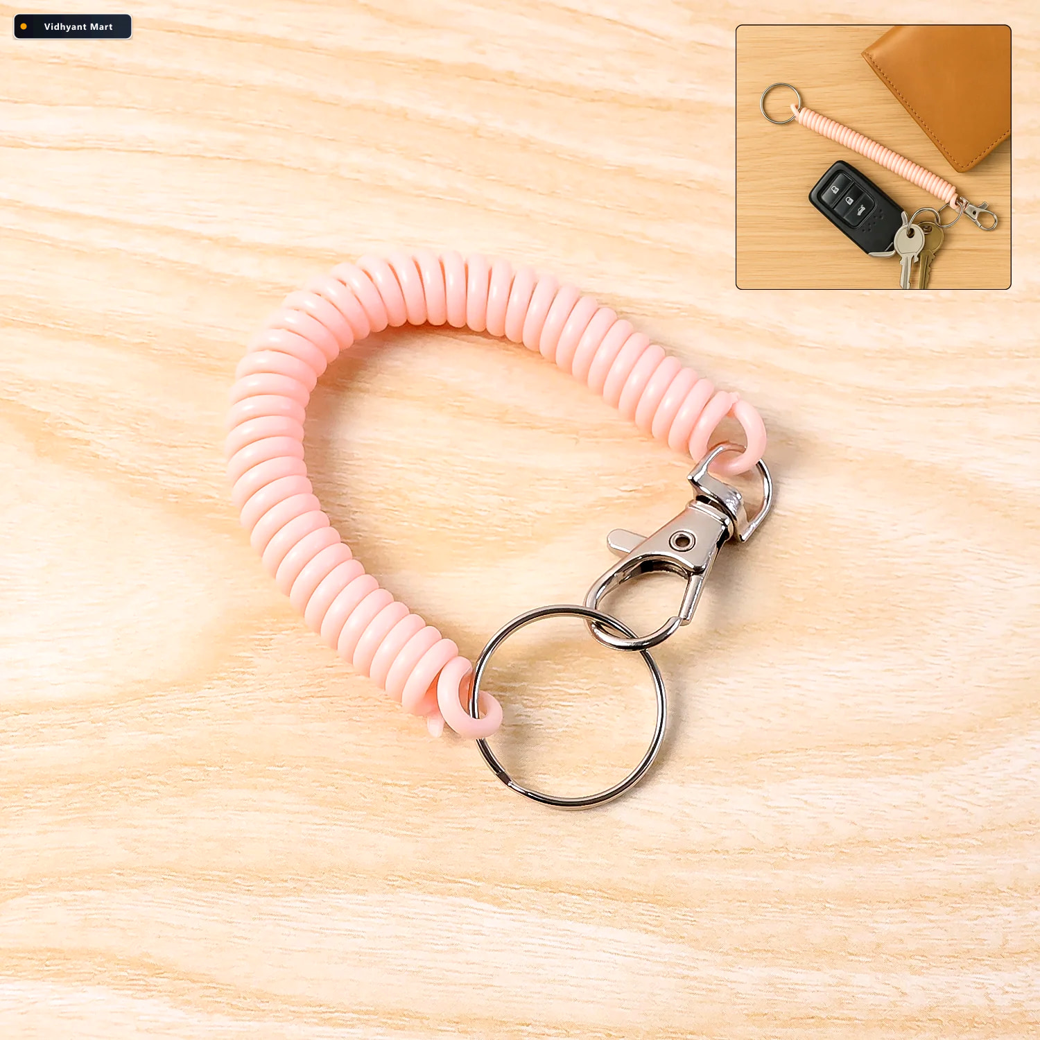 Vidhyant Mart Spiral Coil Keychain Bracelet Flexible Durable Wri 2