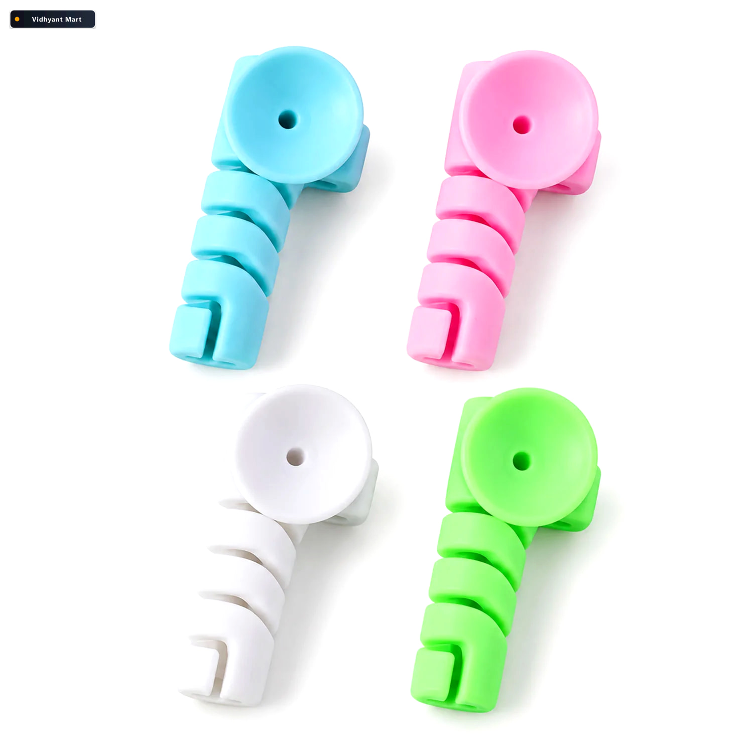 Vidhyant Mart Spiral Silicone Cable Protector Sleeves For Chargi 4