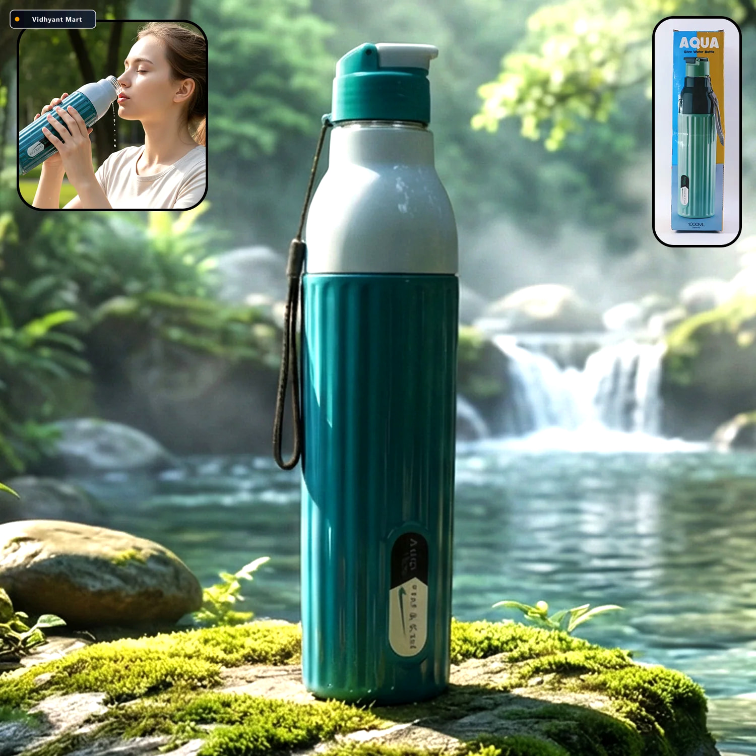 Vidhyant Mart Sports Sipper Water Bottle 1000ml Leakproof With C 1