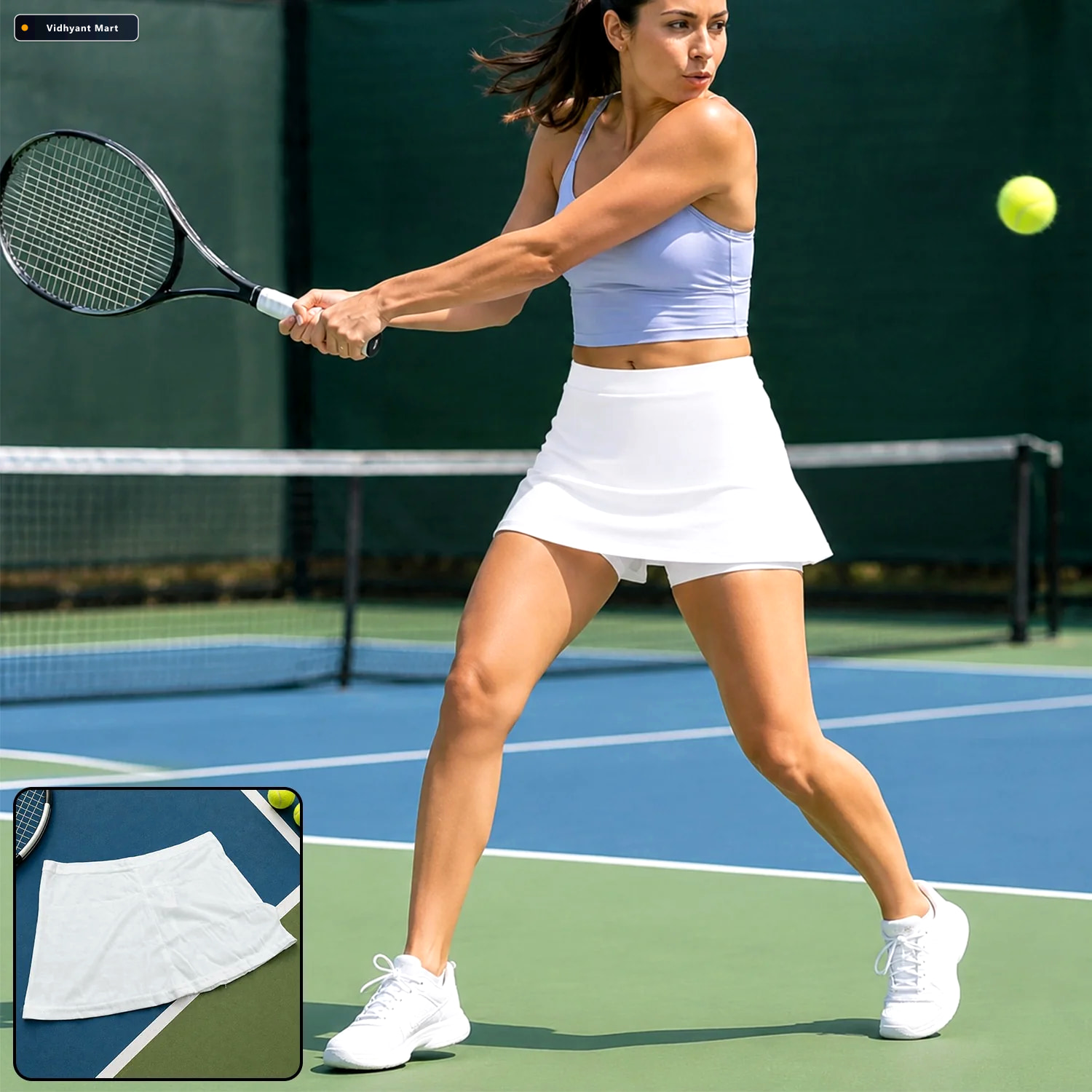 Vidhyant Mart Sports Skort For Women With Inner Shorts For Tenni 1
