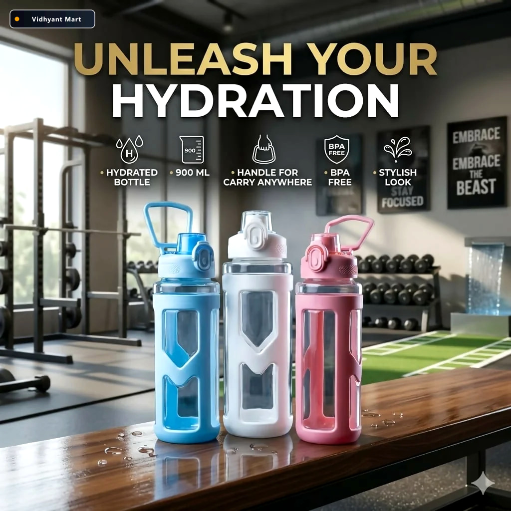 Vidhyant Mart Sports Water Bottle 900ml Capacity With Carry Hand 1