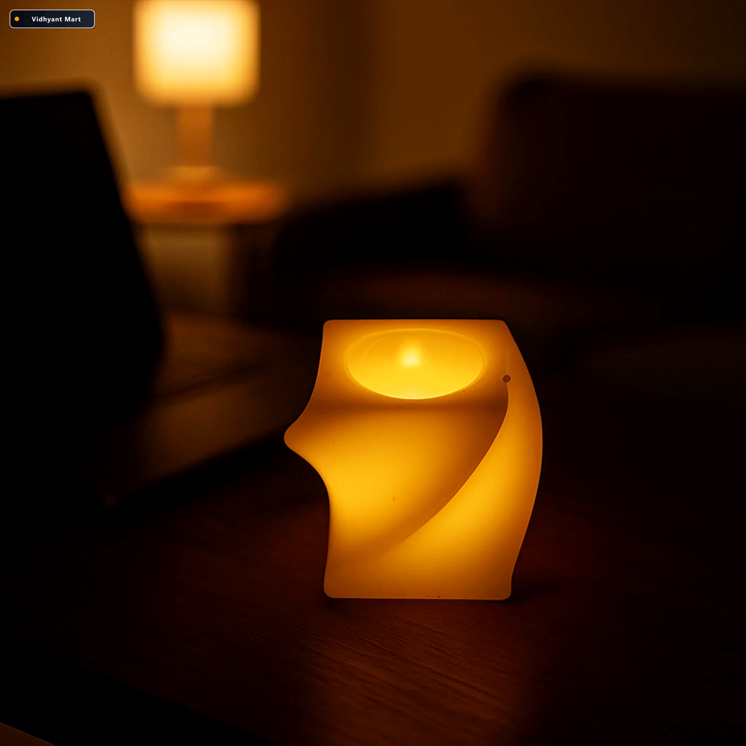 Vidhyant Mart Square Led Flameless Candles Set Of 6 For Home Dec 4