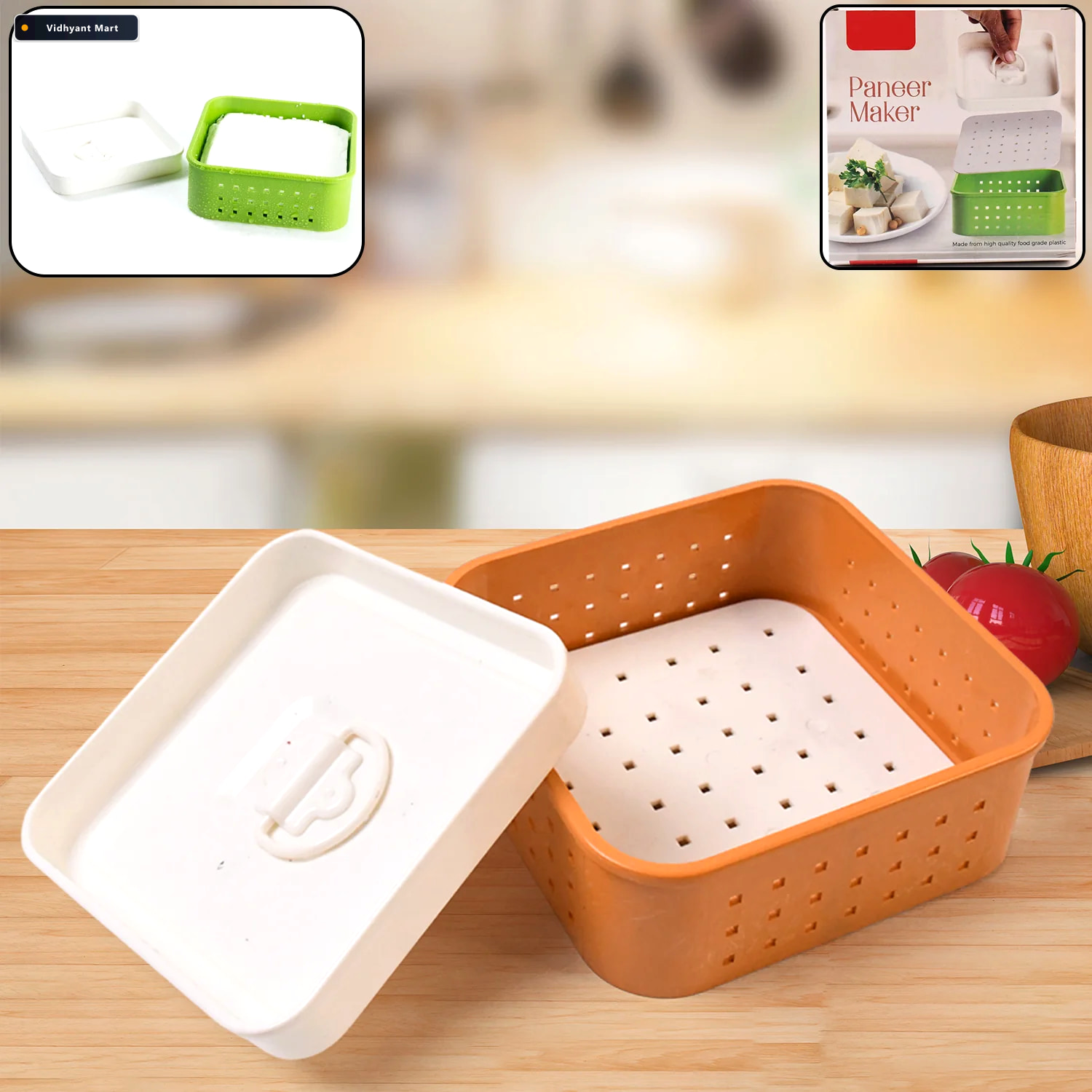 Vidhyant Mart Square Paneer Maker Easy Homemade Cheese Tofu Pres 1