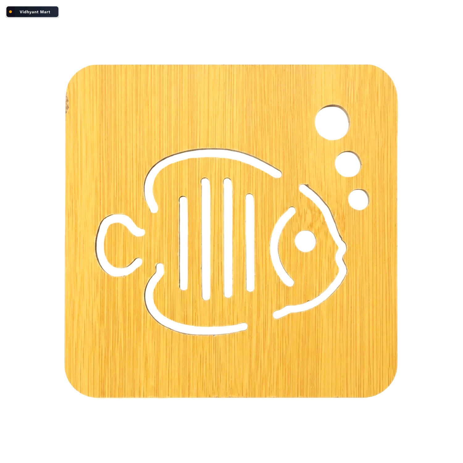 Vidhyant Mart Square Wooden Coaster With Cut Out Design For Tea 4