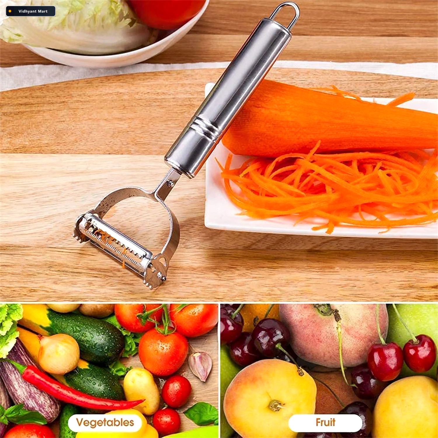 Vidhyant Mart Stainless Steel 3 In 1 Vegetable Peeler Set Precis 2