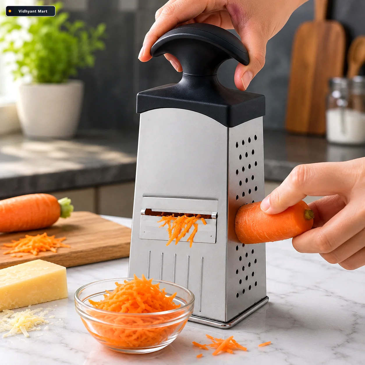 Vidhyant Mart Stainless Steel 4 In 1 Grater Slicer Multipurpose 1