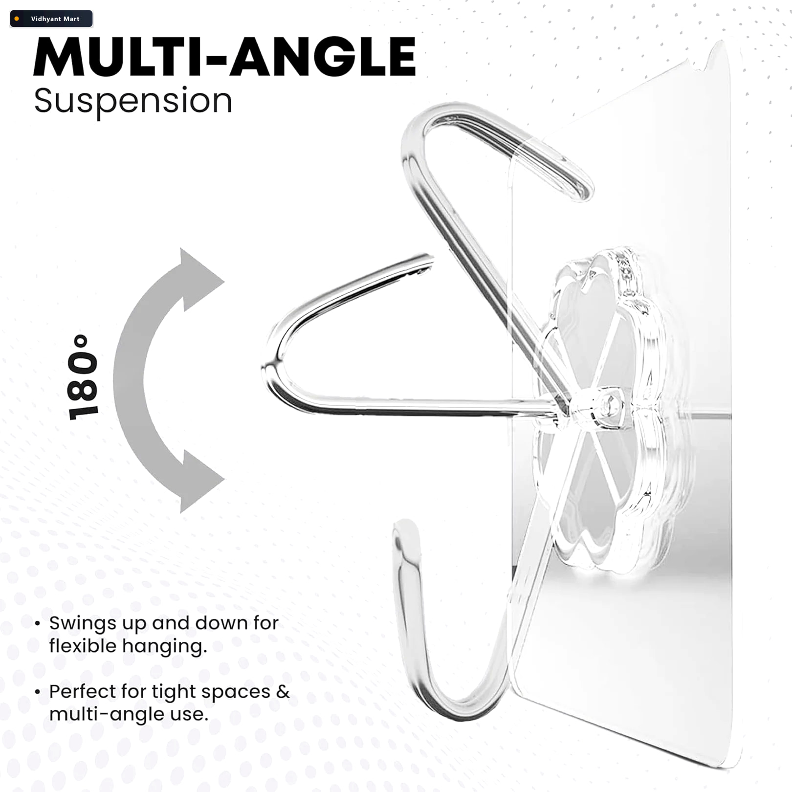 Vidhyant Mart Stainless Steel Adhesive Hooks Waterproof Rustproo 4