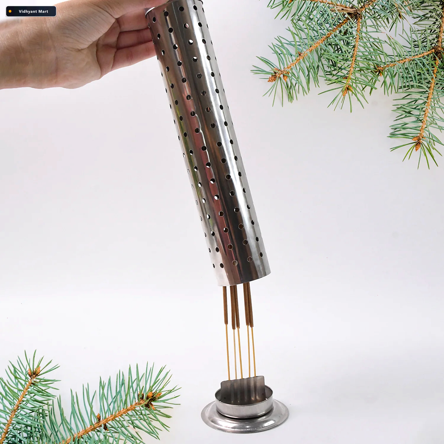 Vidhyant Mart Stainless Steel Agarbatti Stand Safe Ash Catcher F 3