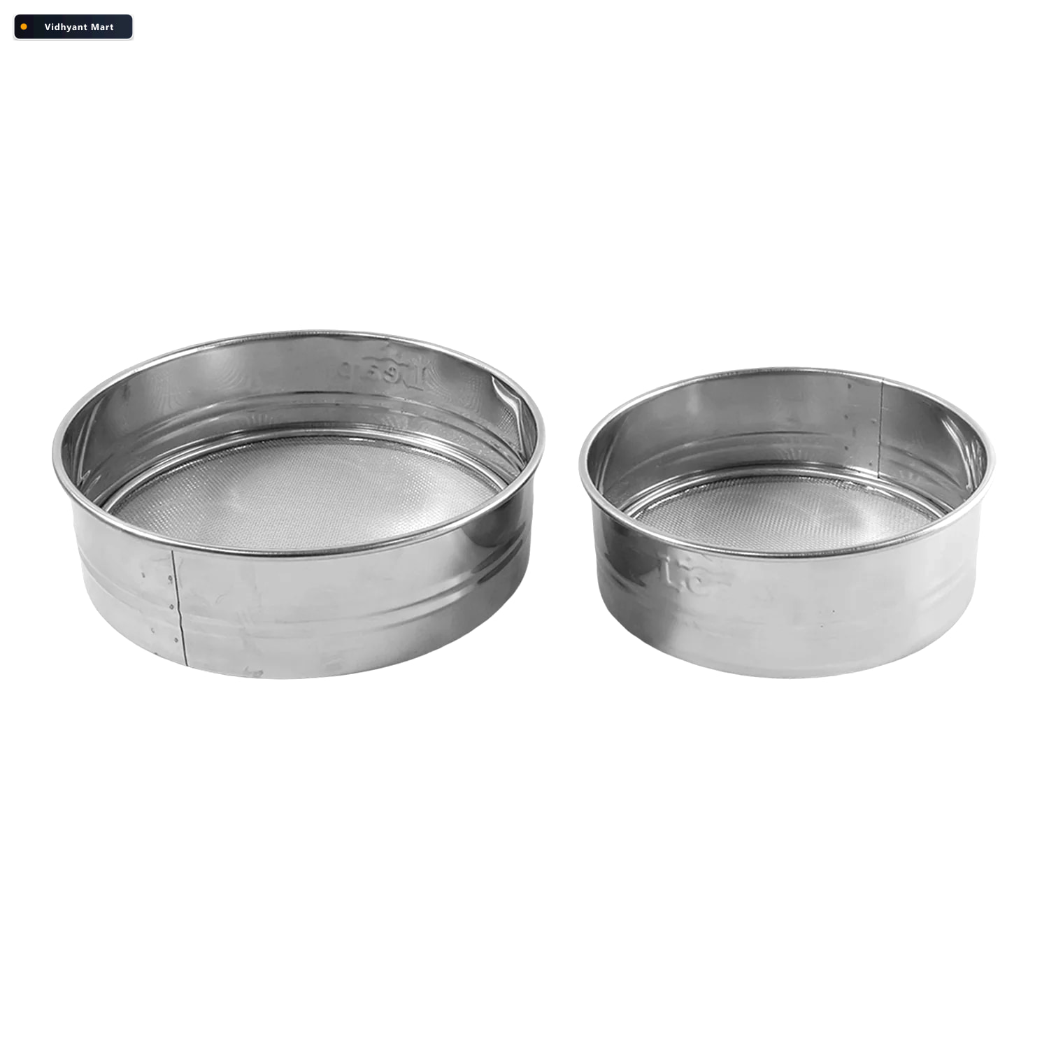 Vidhyant Mart Stainless Steel Atta Chalni Sieve Set Fine Mesh 2 4