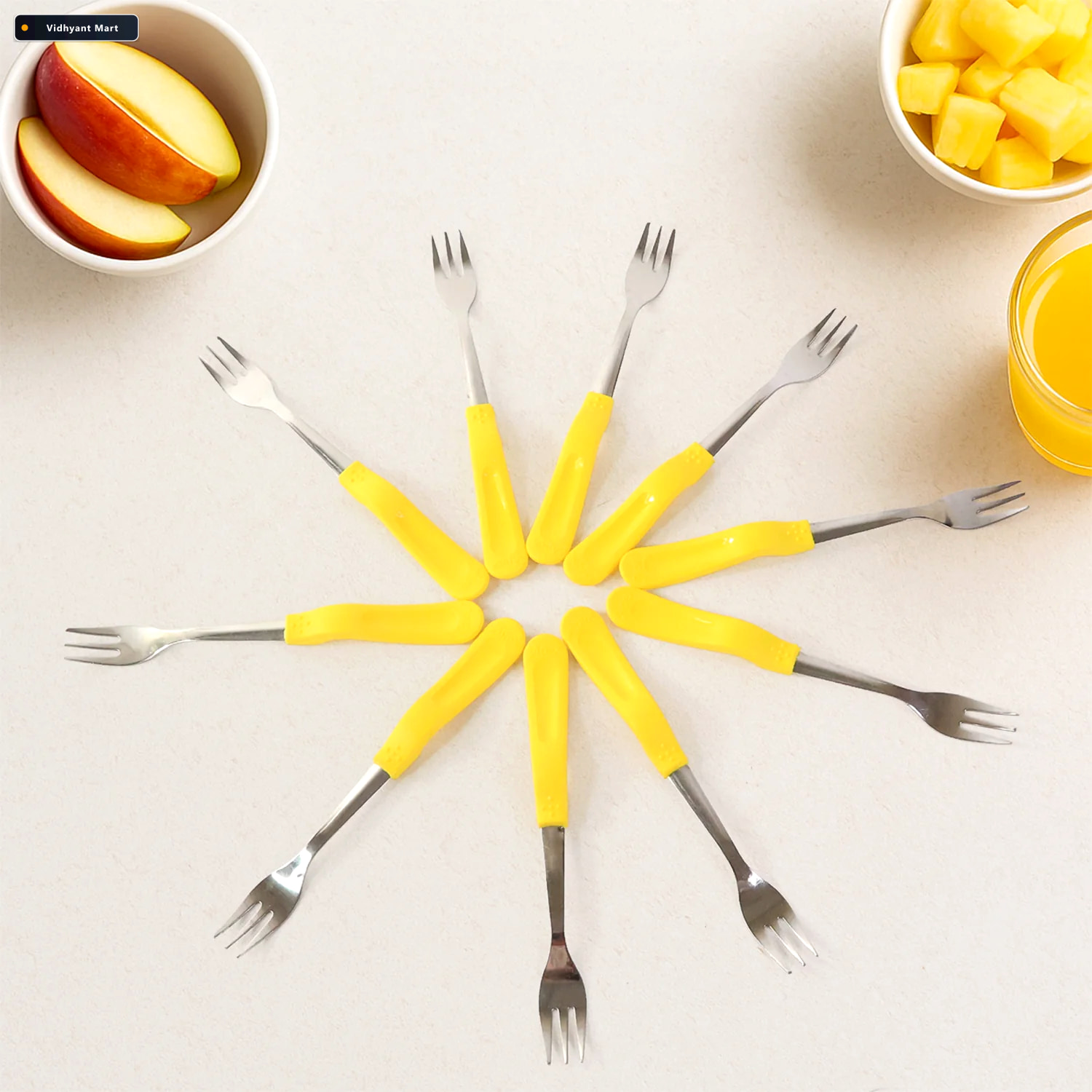 Vidhyant Mart Stainless Steel Big Fork Set Durable 10 Piece Dini 3