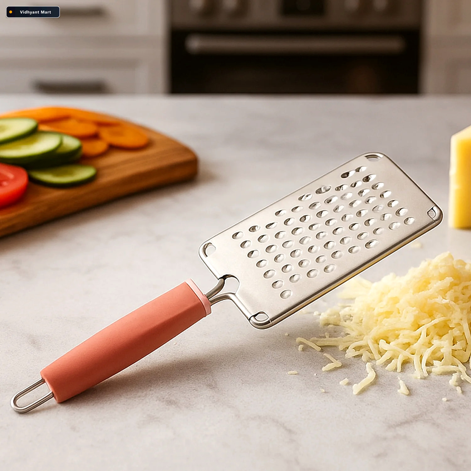 Vidhyant Mart Stainless Steel Cheese Vegetable Grater Soft Grip 1