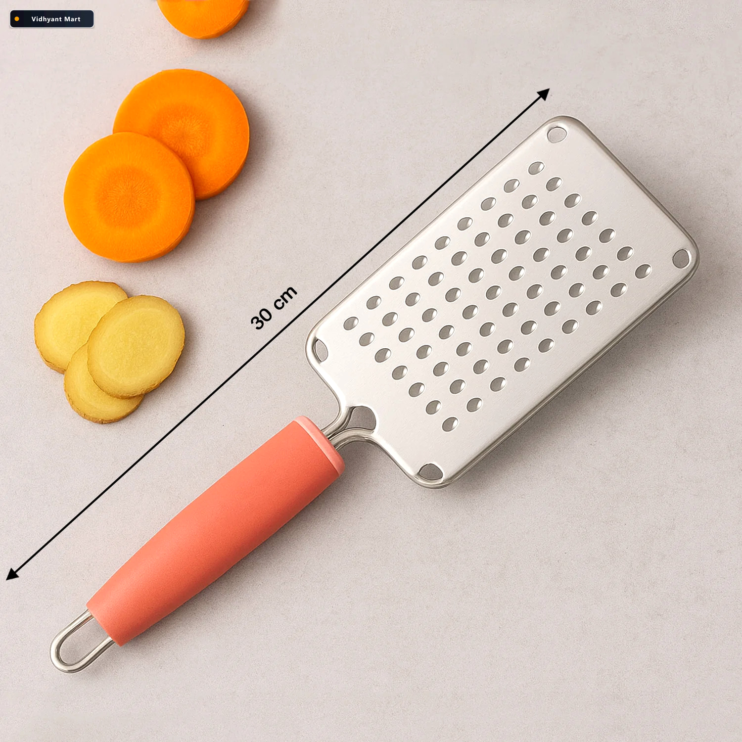 Vidhyant Mart Stainless Steel Cheese Vegetable Grater Soft Grip 2
