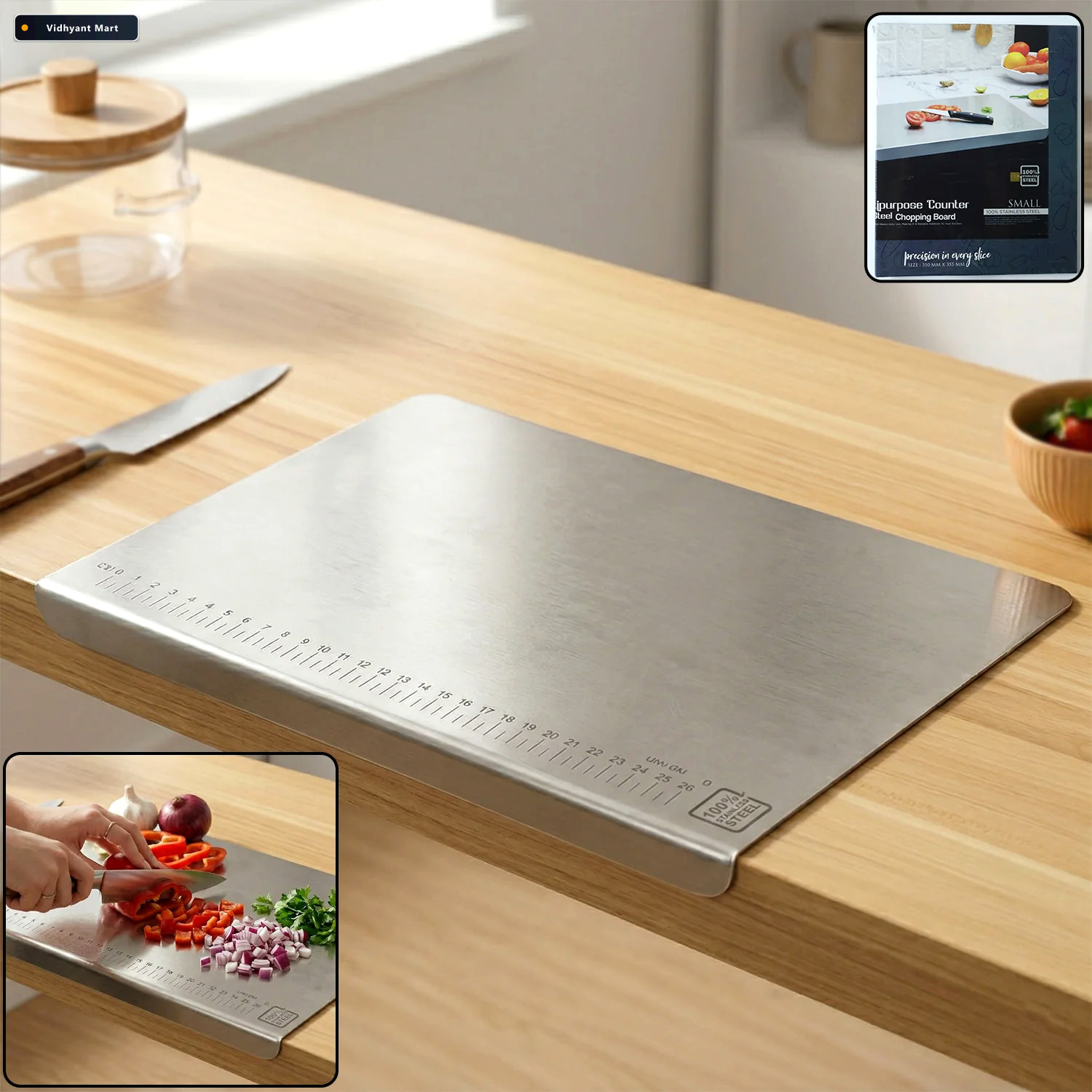 Vidhyant Mart Stainless Steel Chopping Board Hygienic Durable Fo 1