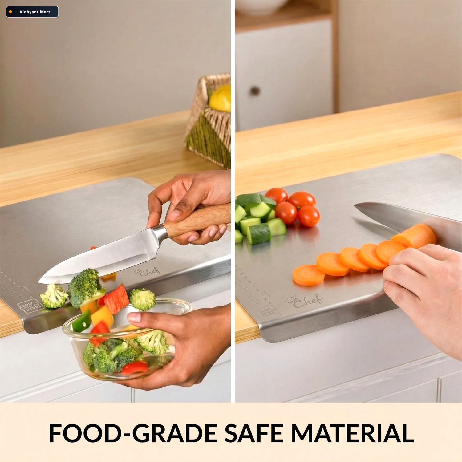 Vidhyant Mart Stainless Steel Chopping Board Hygienic Durable Fo 2