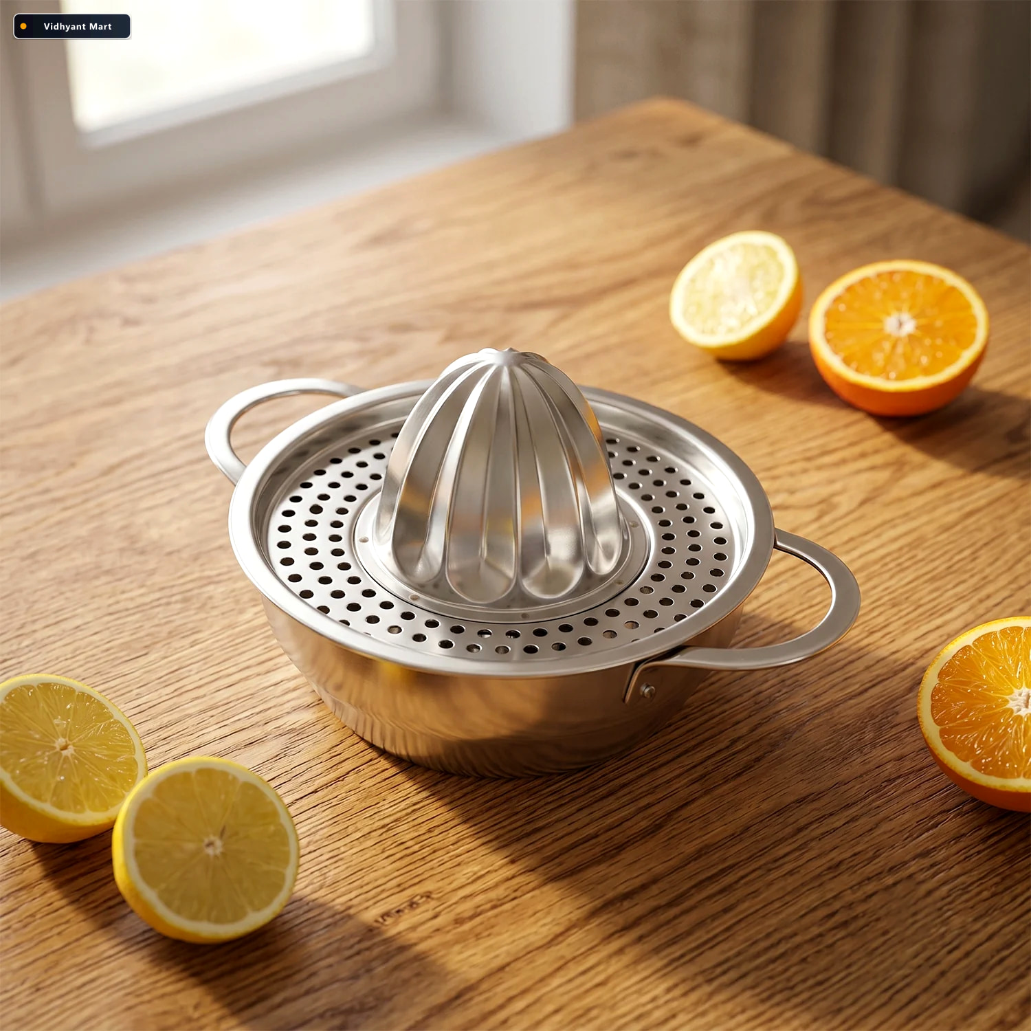 Vidhyant Mart Stainless Steel Citrus Juicer Manual Hand Press Fo 4