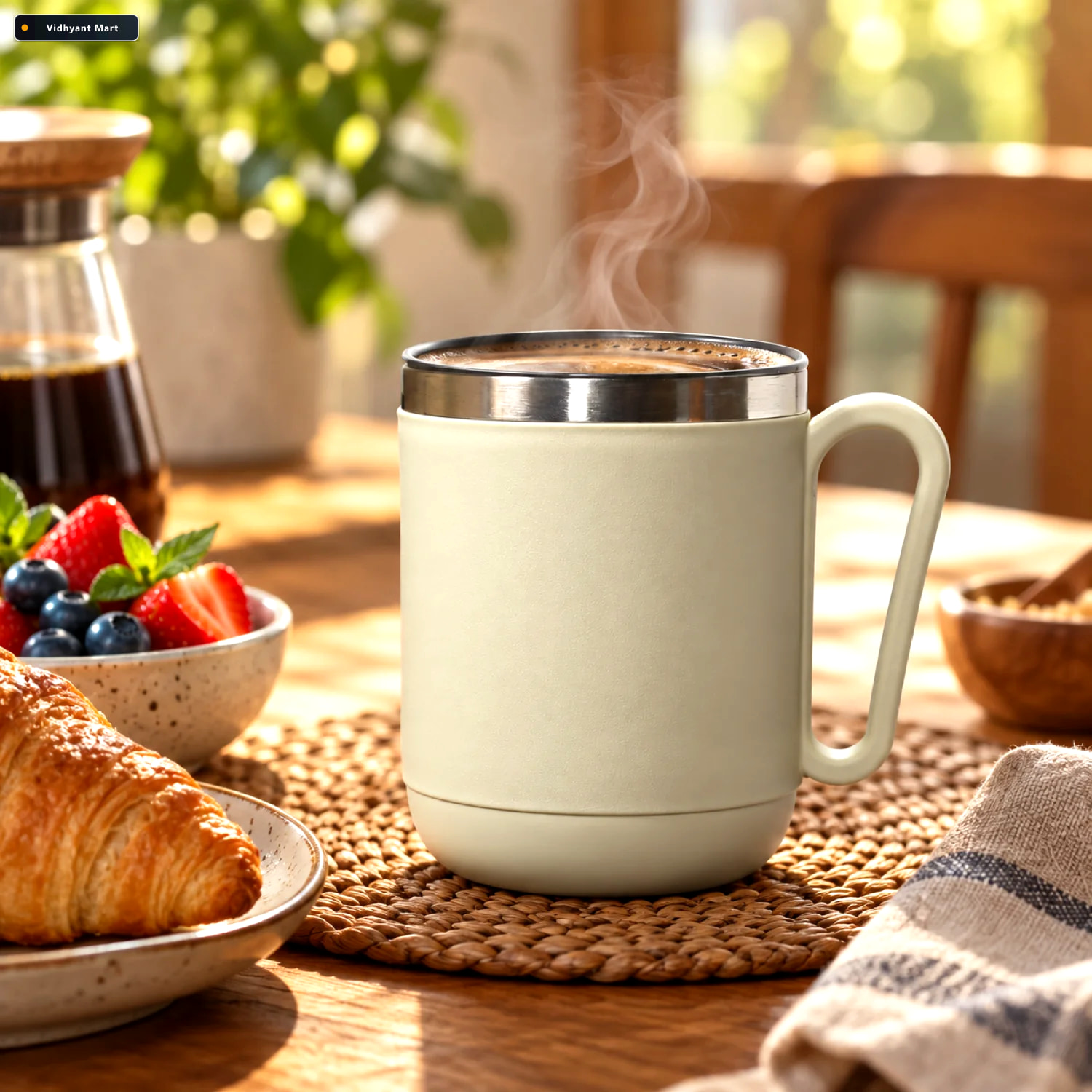 Vidhyant Mart Stainless Steel Coffee Mug 400ml Double Wall Ganes 1