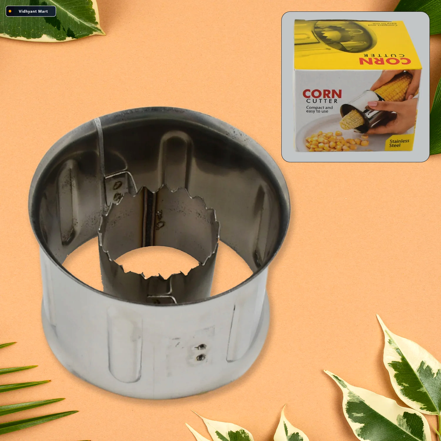 Vidhyant Mart Stainless Steel Corn Cutter Safe Kernel Remover Ch 1