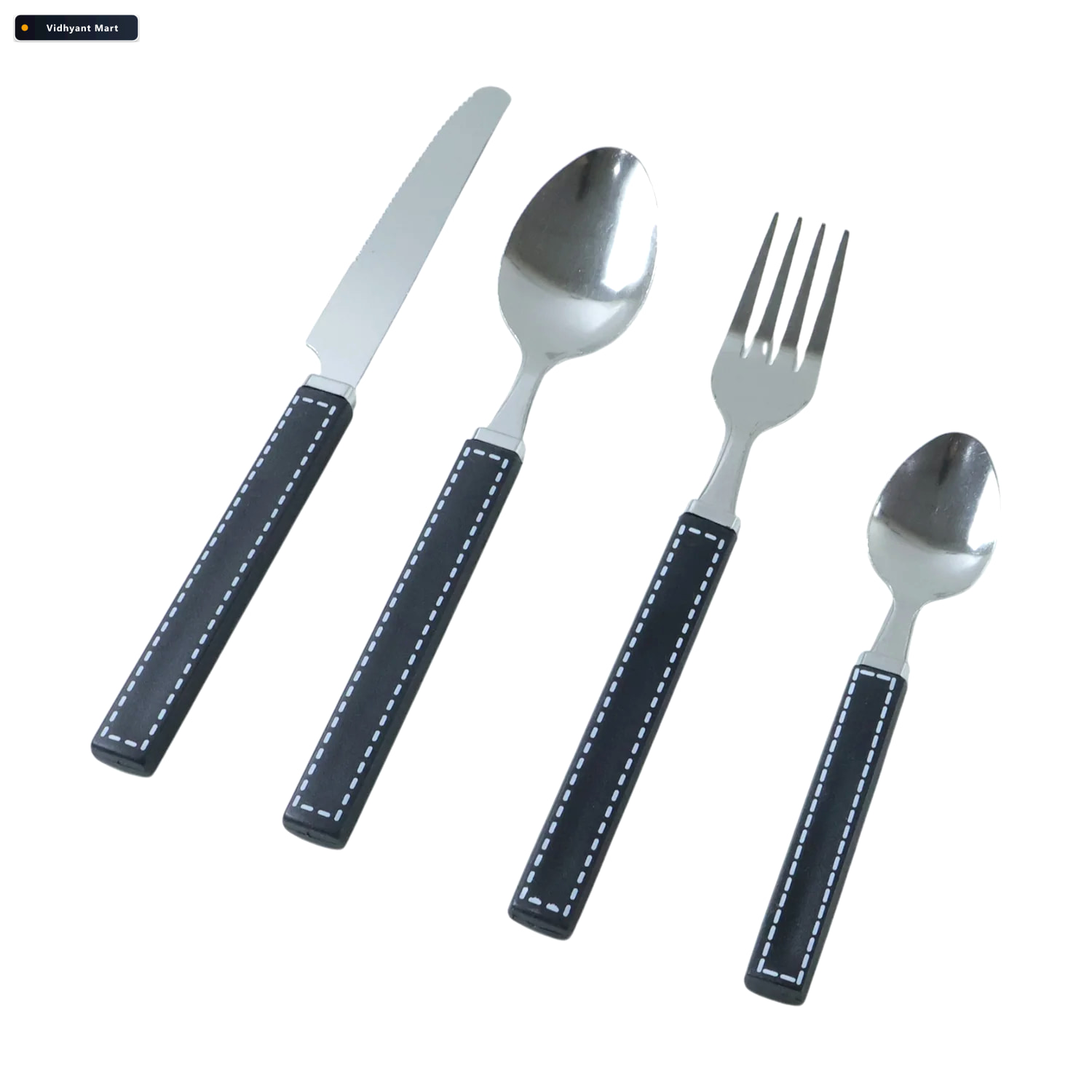Vidhyant Mart Stainless Steel Cutlery Set 24 Piece With Plastic 3