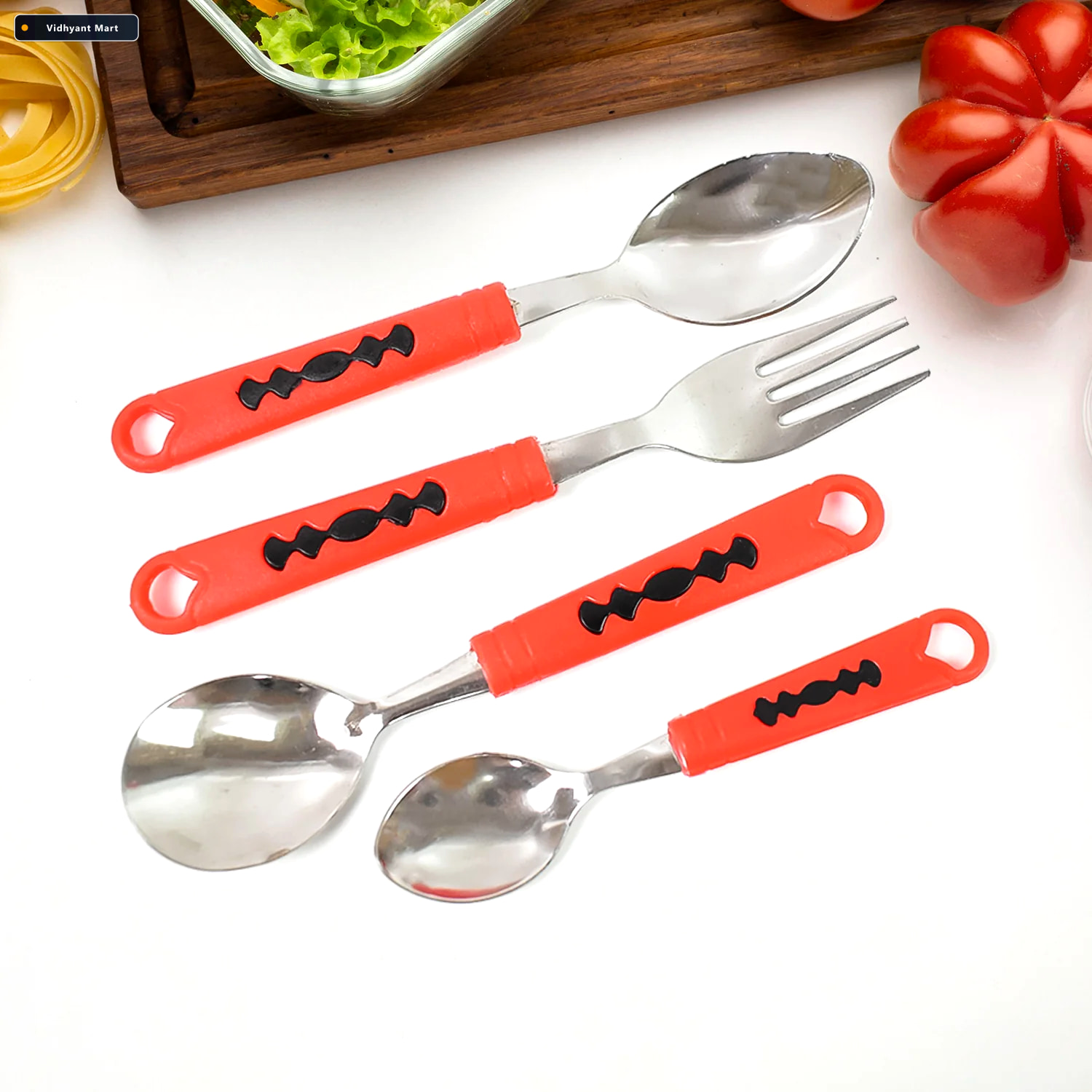 Vidhyant Mart Stainless Steel Cutlery Set 24 Piece With Stand Se 3