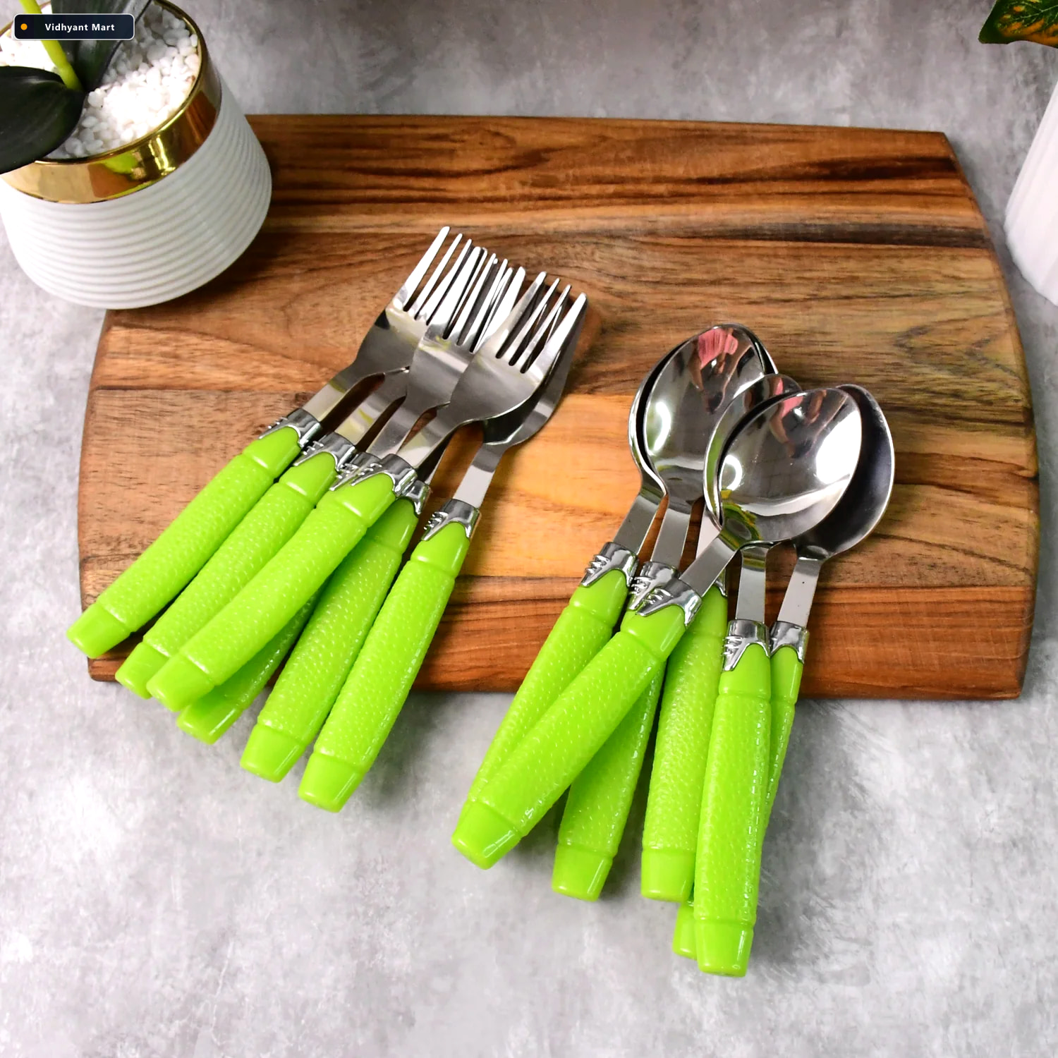 Vidhyant Mart Stainless Steel Cutlery Set Elegant 24 Piece With 3