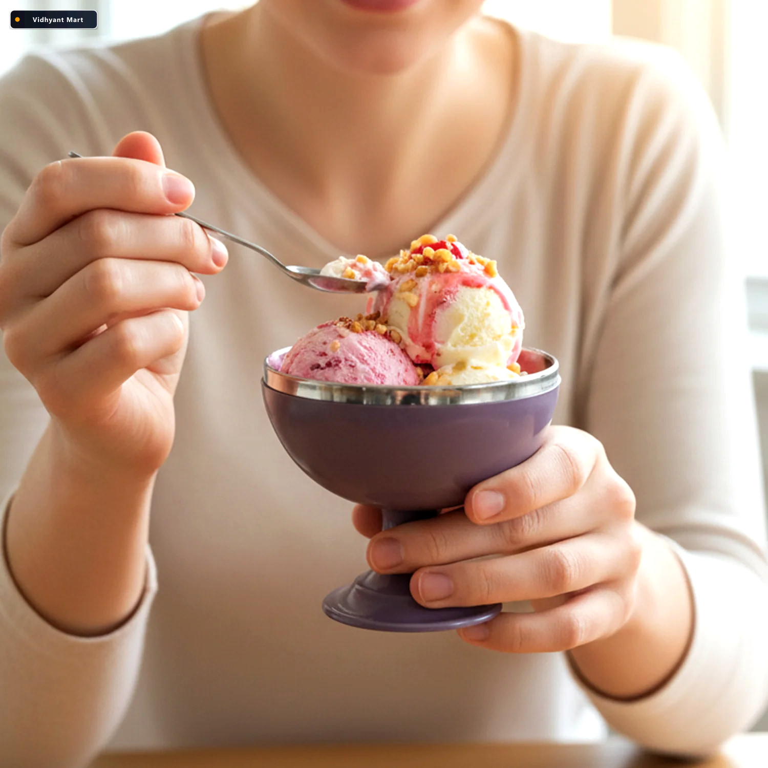 Vidhyant Mart Stainless Steel Dessert Bowl Set Elegant Durable S 3