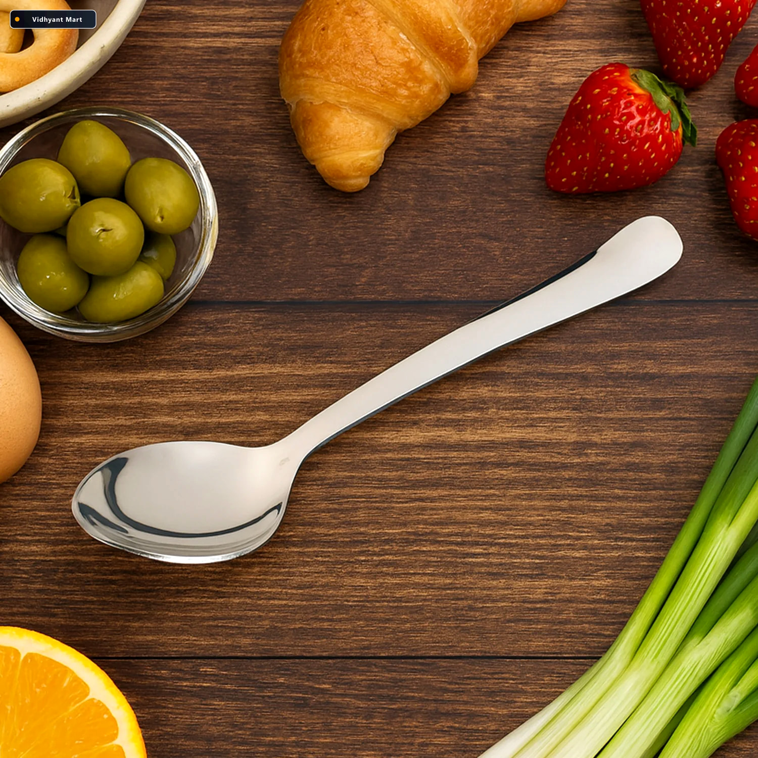 Vidhyant Mart Stainless Steel Dining Spoon Ergonomic Mirror Fini 1