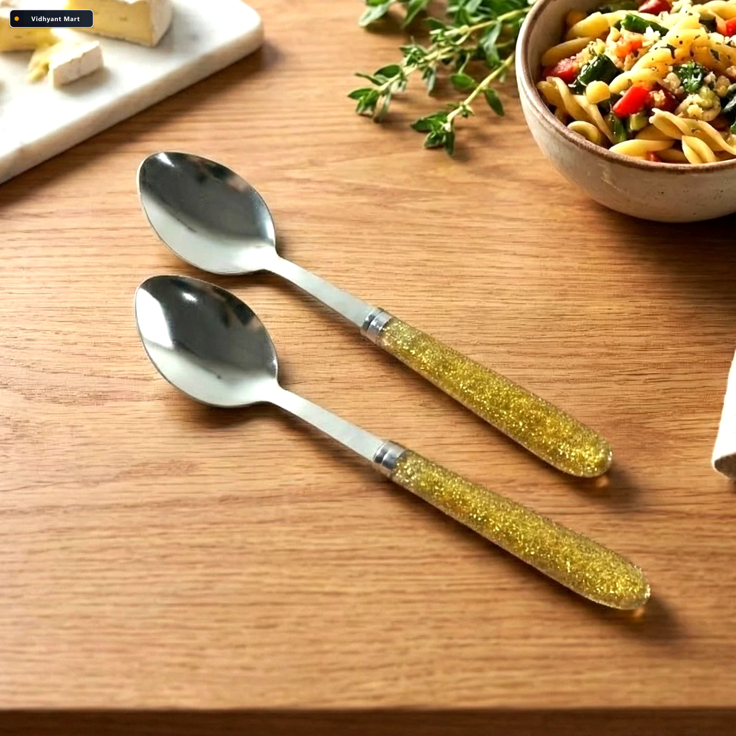 Vidhyant Mart Stainless Steel Dining Spoon Set Elegant Glitter H 1