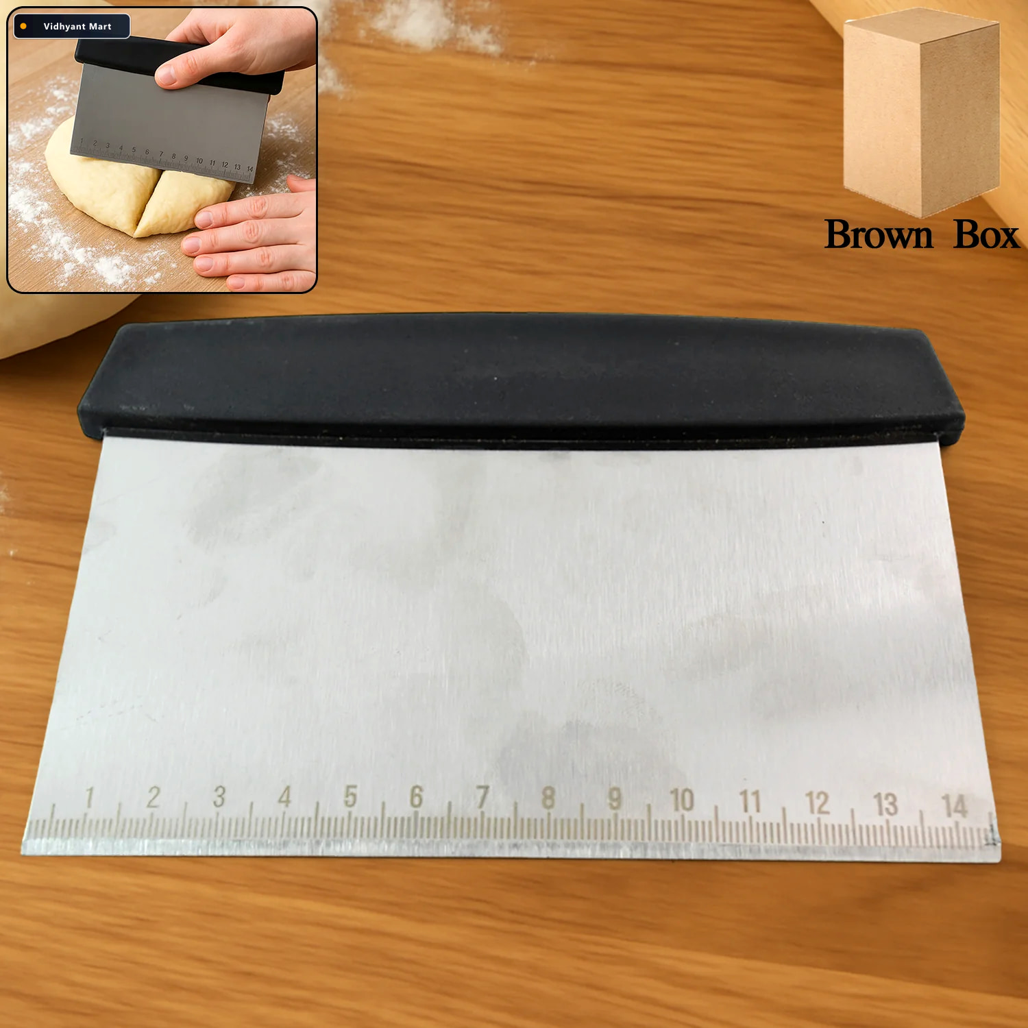 Vidhyant Mart Stainless Steel Dough Scraper Precision Baking Too 1