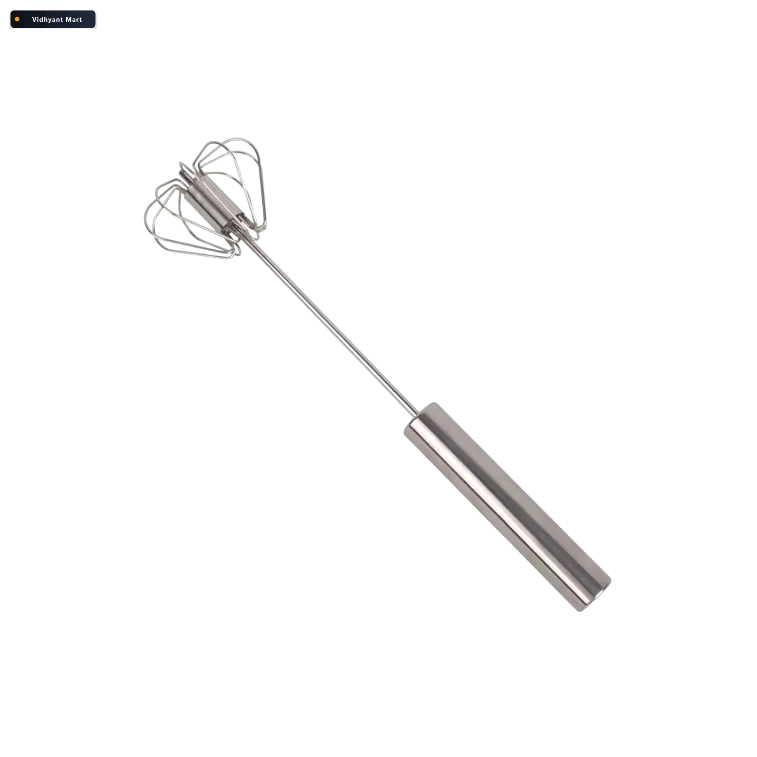Vidhyant Mart Stainless Steel Egg Whisk Hand Push Rotary Blender 4
