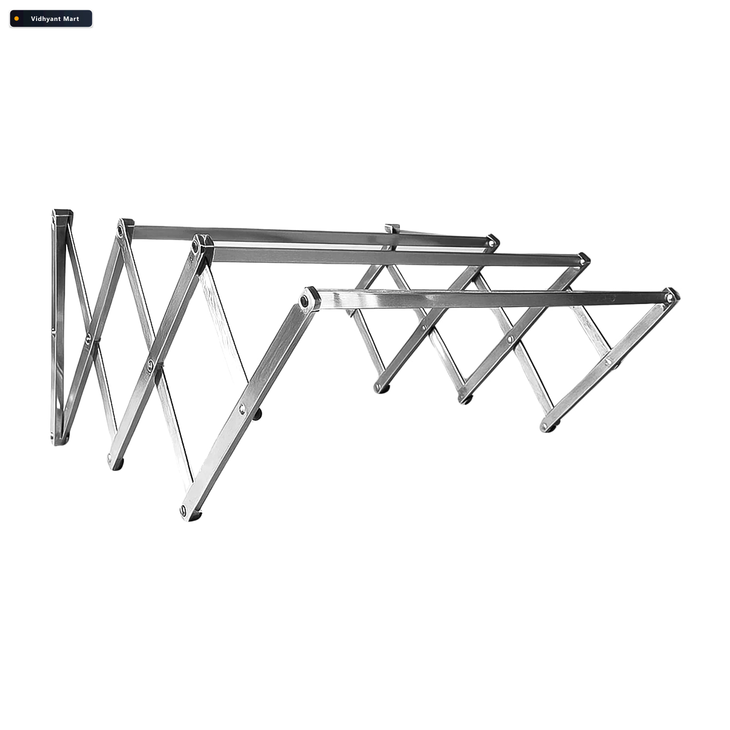 Vidhyant Mart Stainless Steel Folding Clothes Drying Rack Space 4