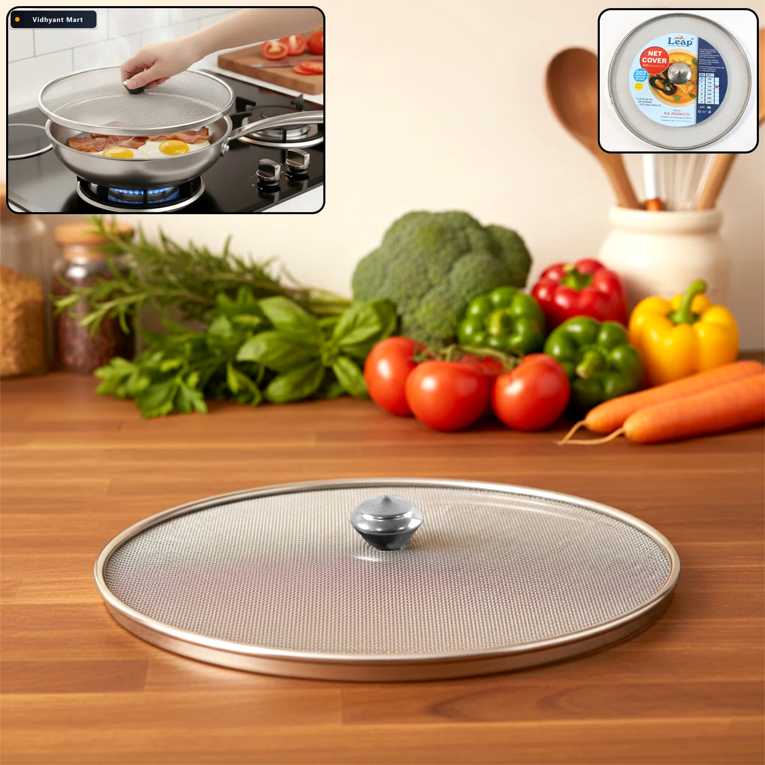 Vidhyant Mart Stainless Steel Food Net Cover 8 Inch Fine Mesh Sp 1