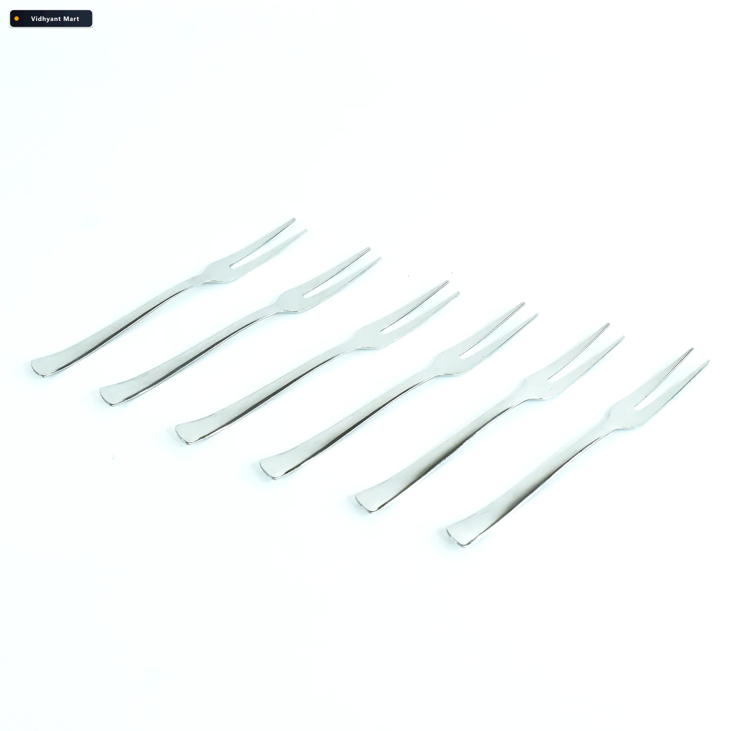 Vidhyant Mart Stainless Steel Fruit Fork Set Durable Elegant 6 P 4