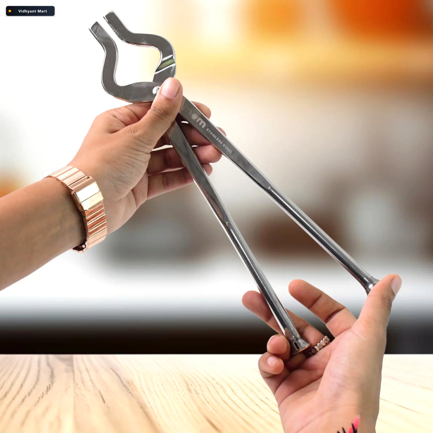 Vidhyant Mart Stainless Steel Full Round Kitchen Pincer Heavy Du 4