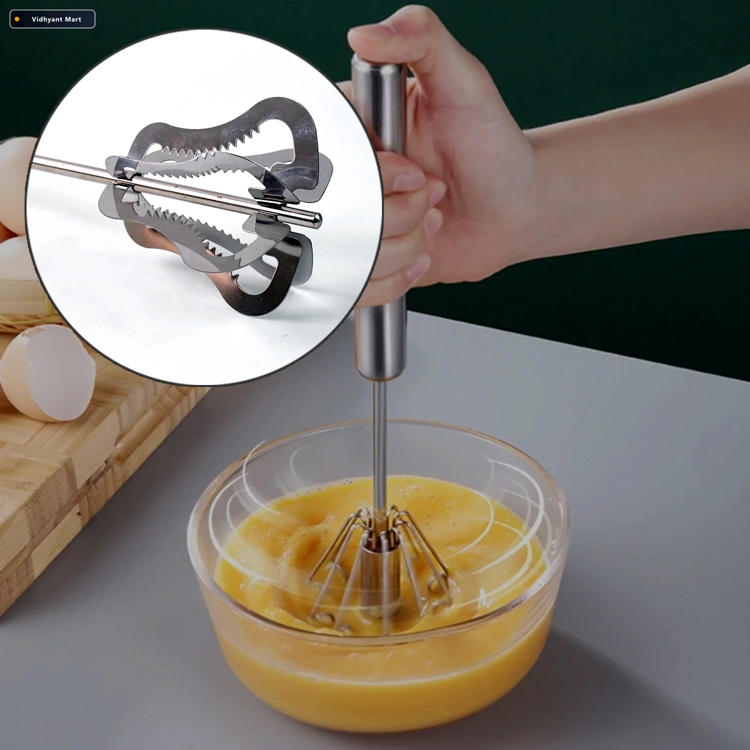 Vidhyant Mart Stainless Steel Handy Churner Manual Whisk For Las 2