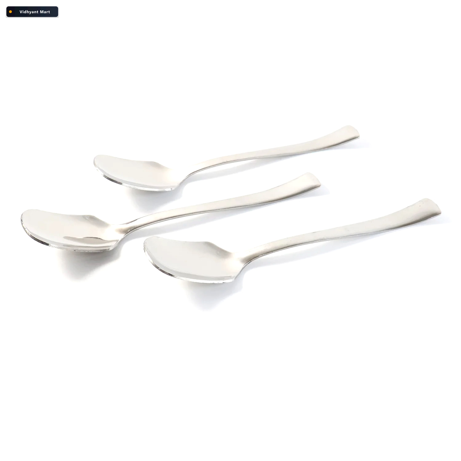Vidhyant Mart Stainless Steel Ice Cream Spoon Set Durable Mirror 4