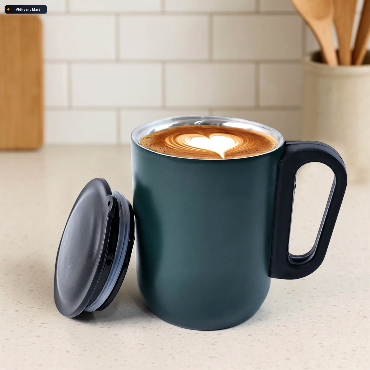Vidhyant Mart Stainless Steel Insulated Mug Durable Spill Resist 1