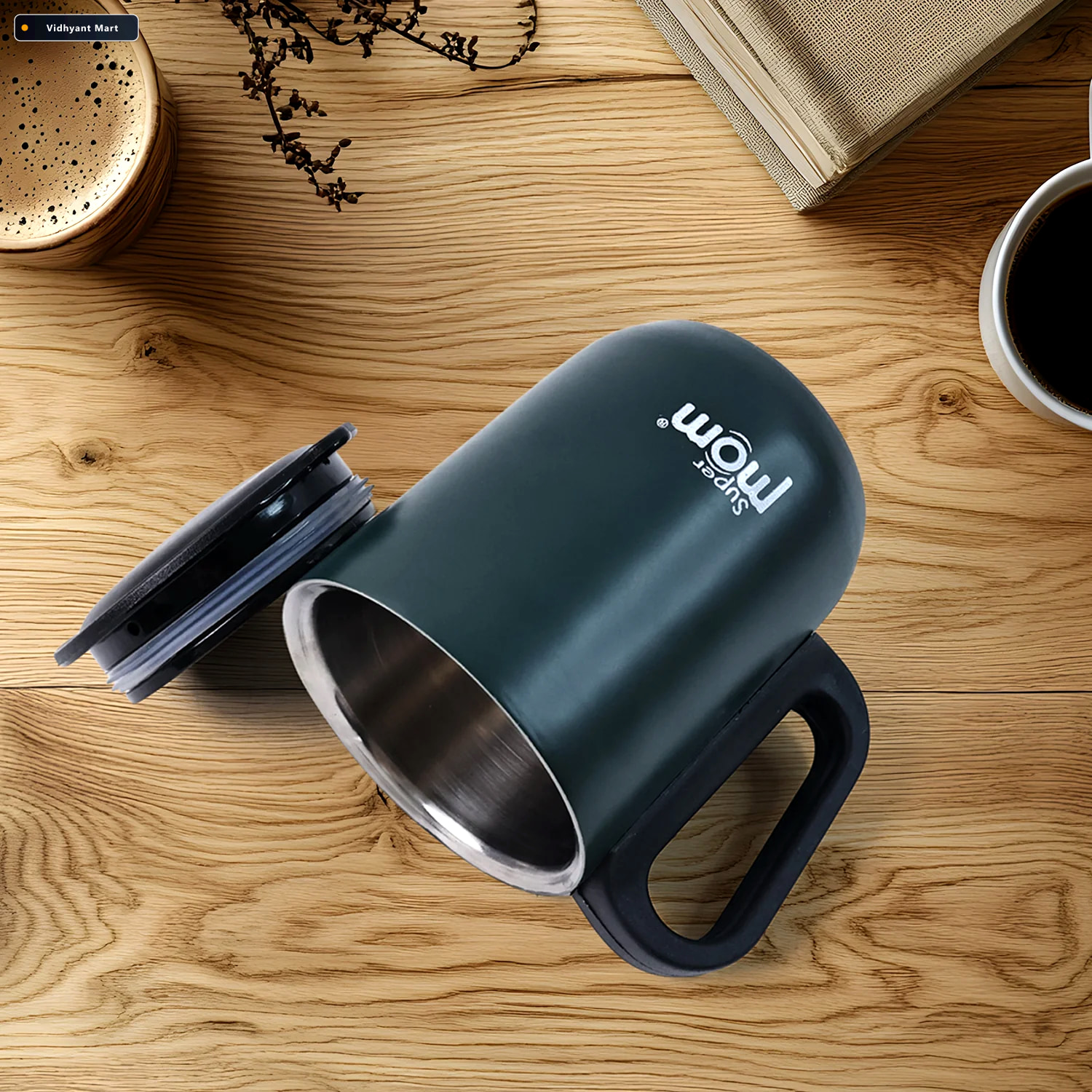 Vidhyant Mart Stainless Steel Insulated Mug Durable Spill Resist 2