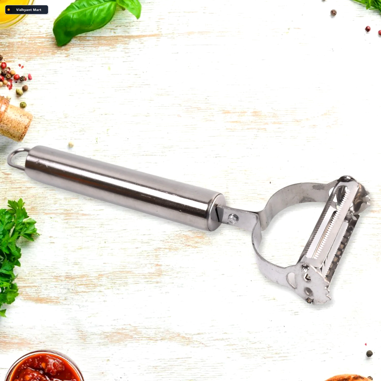 Vidhyant Mart Stainless Steel Kitchen Gadget Set 5 Pc Peeler Gra 3