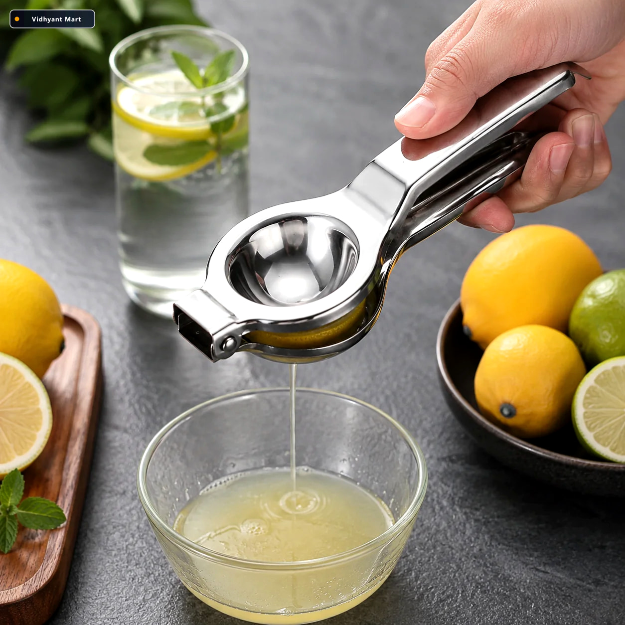 Vidhyant Mart Stainless Steel Lemon Press Heavy Duty Juicer With 1